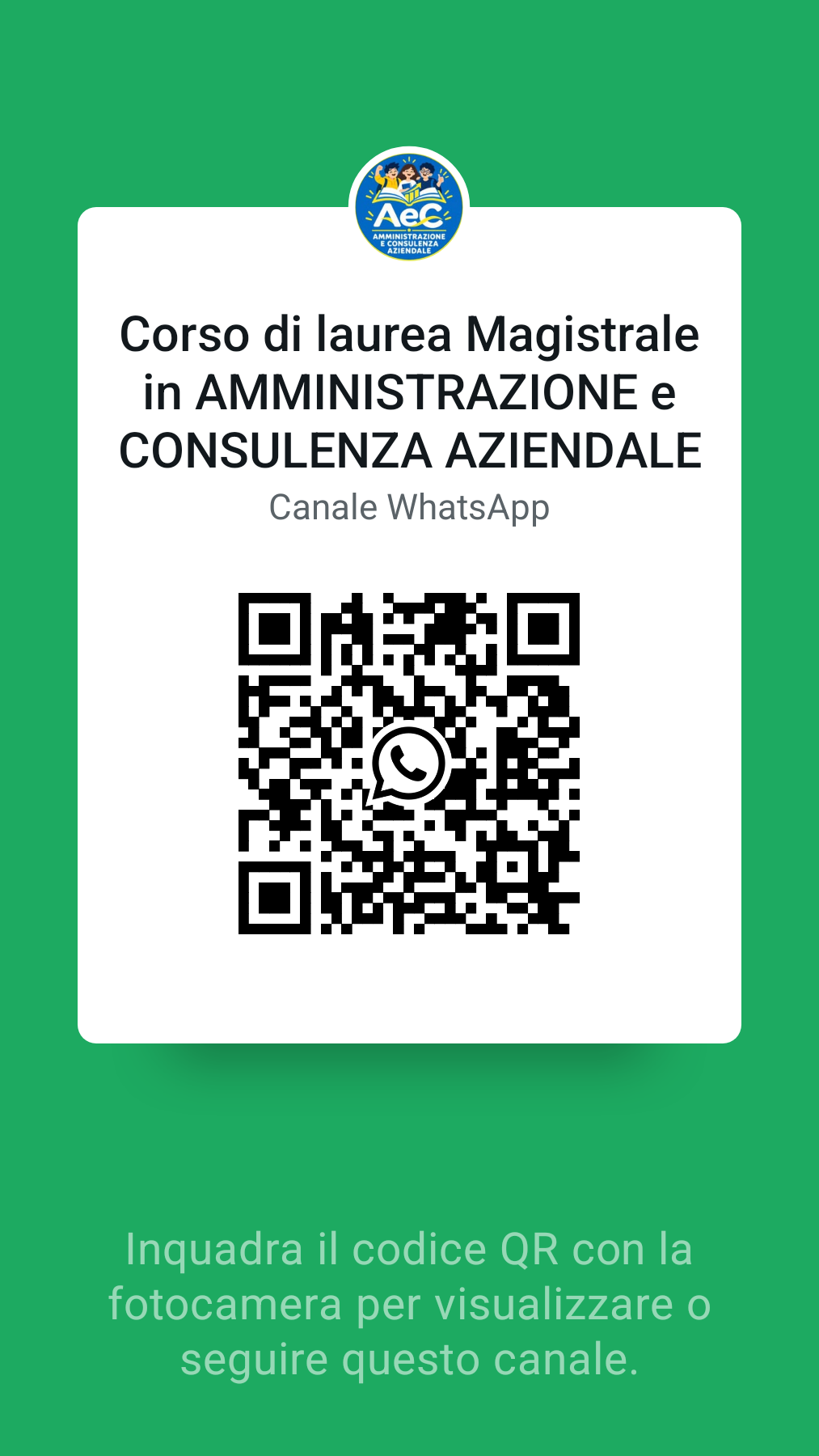Iscriviti al canale WhatsApp del corso AeC